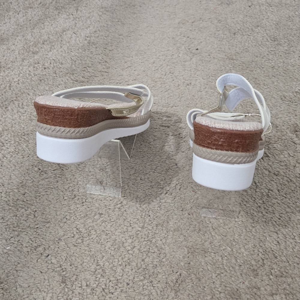 Women's White and Gold Sandals - Picture 6 of 7